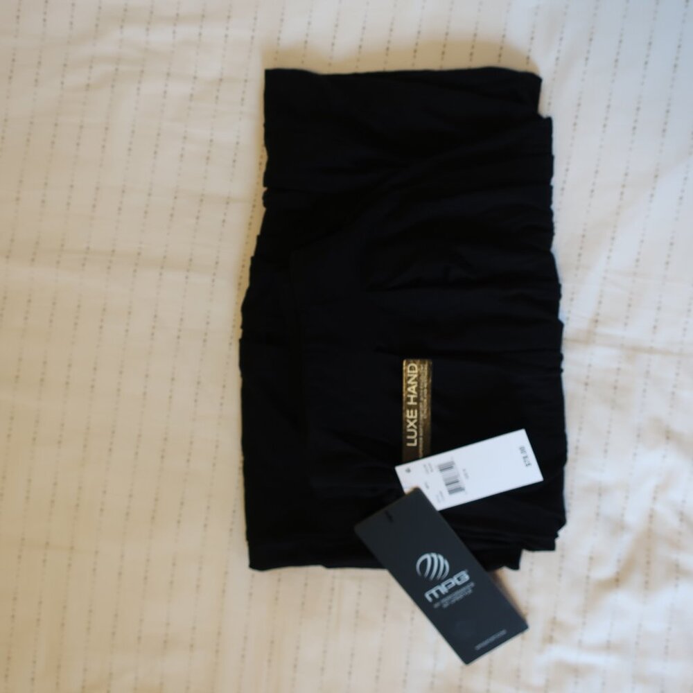 NWT MPG Sport Jersey Pant - Pendant Wide Leg Pleated Crop in Black - Picture 7 of 8